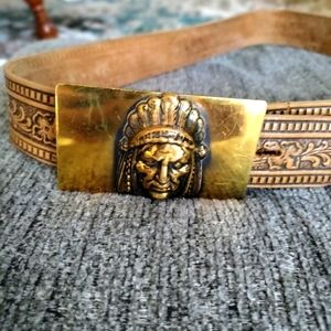 Beautiful leather belt with buckle